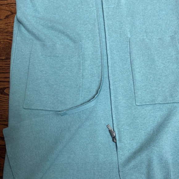 Sandwich blue haze/mint green zipper cardigan like new - Picture 3 of 4